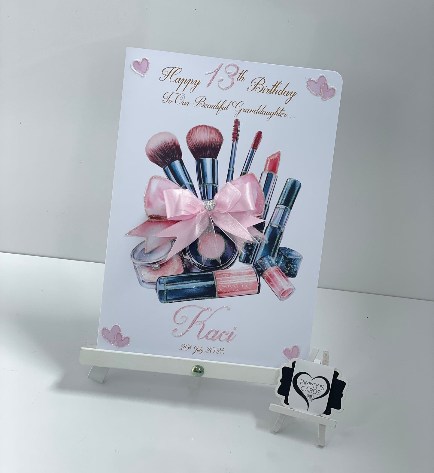 Make up theme personalised birthday card