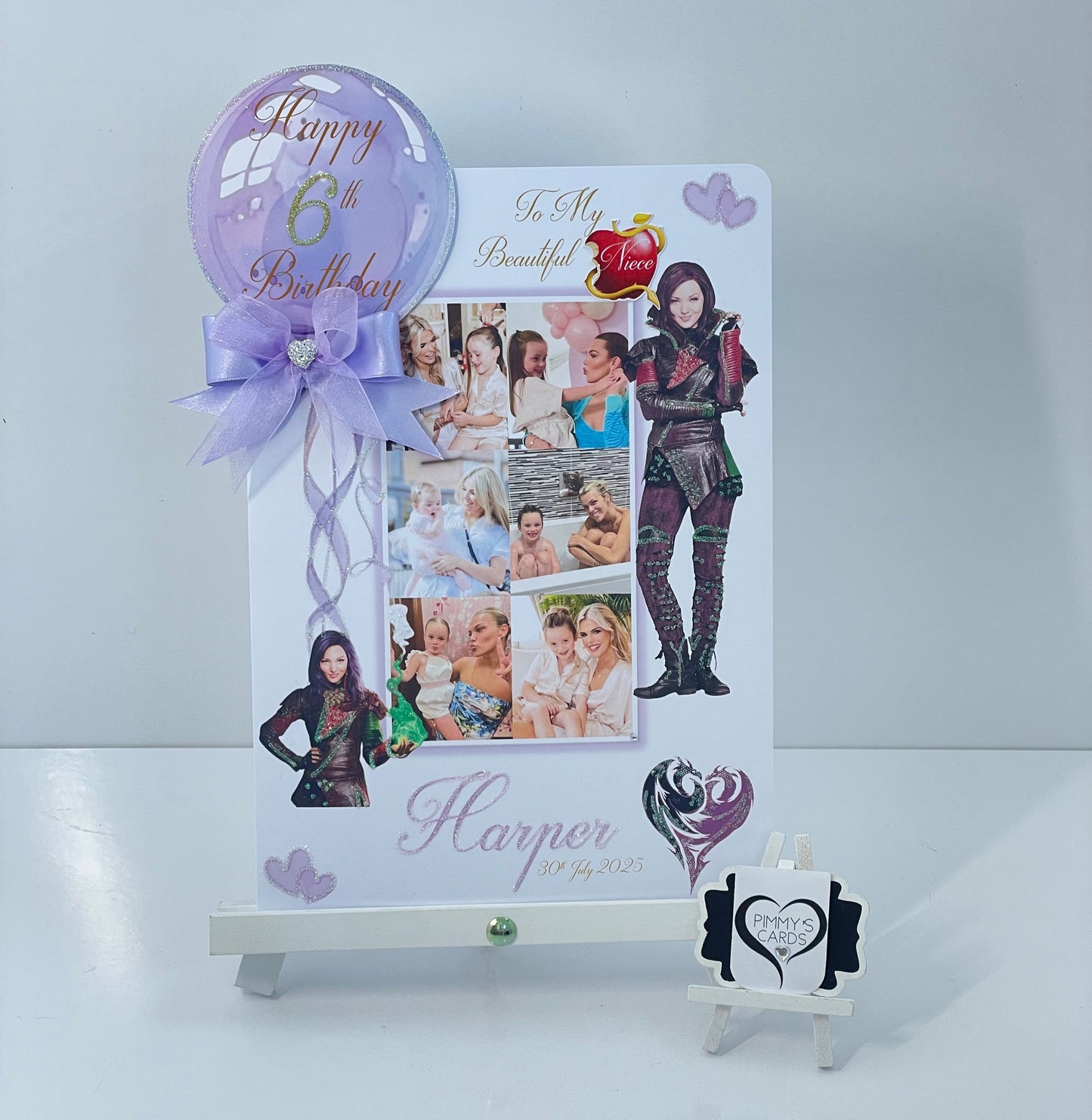 Mal Descendants Inspired Theme Photo 3D Pop Out Card