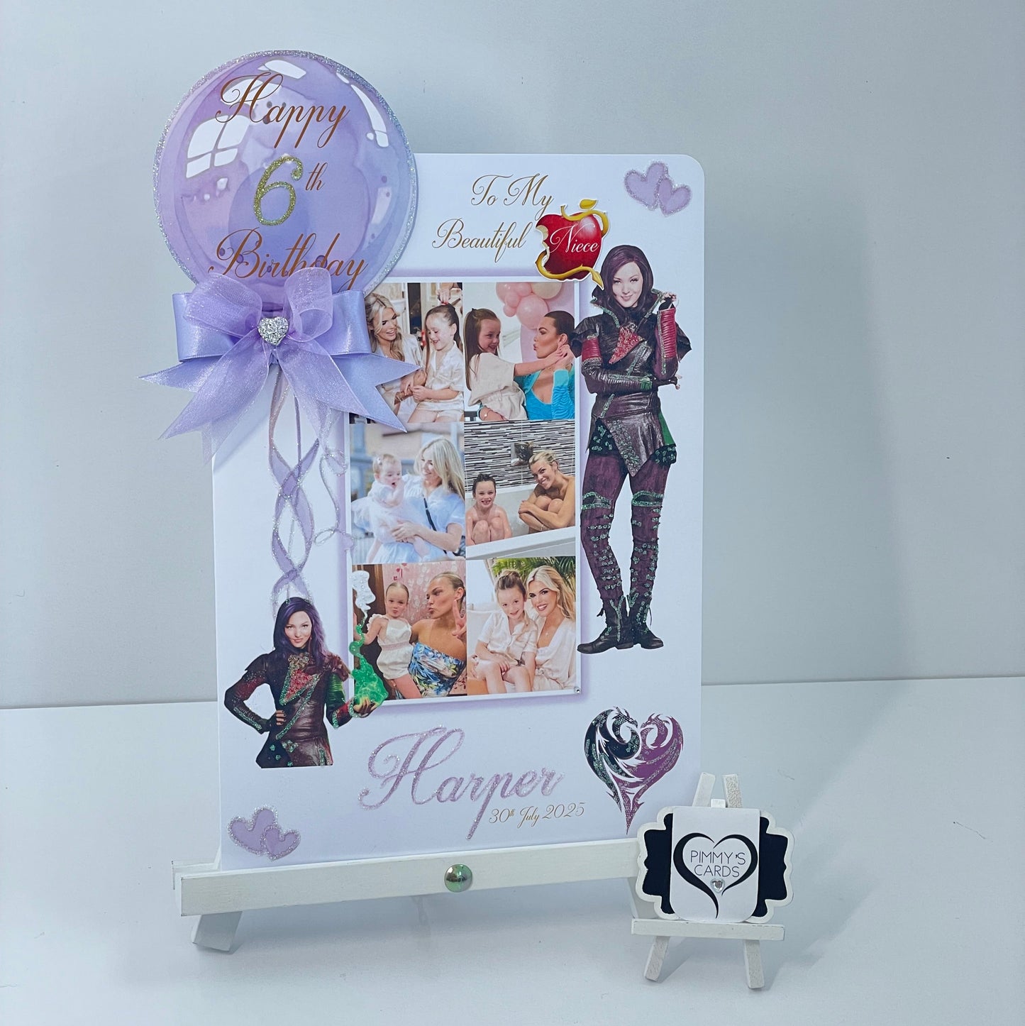 Mal Descendants Inspired Theme Photo 3D Pop Out Card