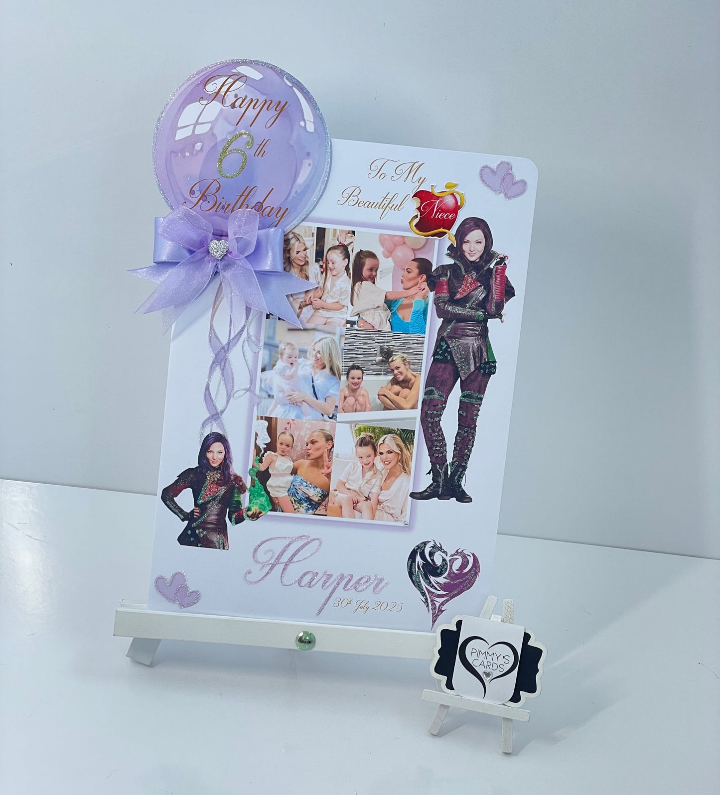 Mal Descendants Inspired Theme Photo 3D Pop Out Card