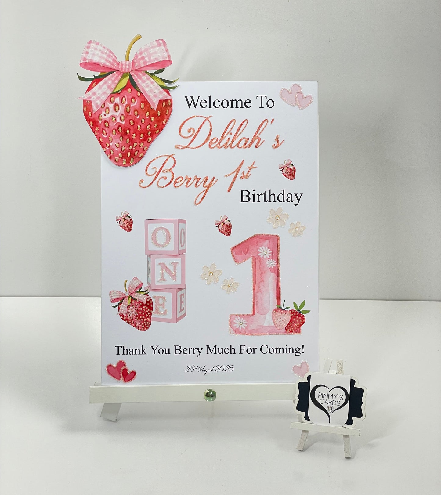 Birthday welcome sign part sign. Berry first birthday sign. first birthday
