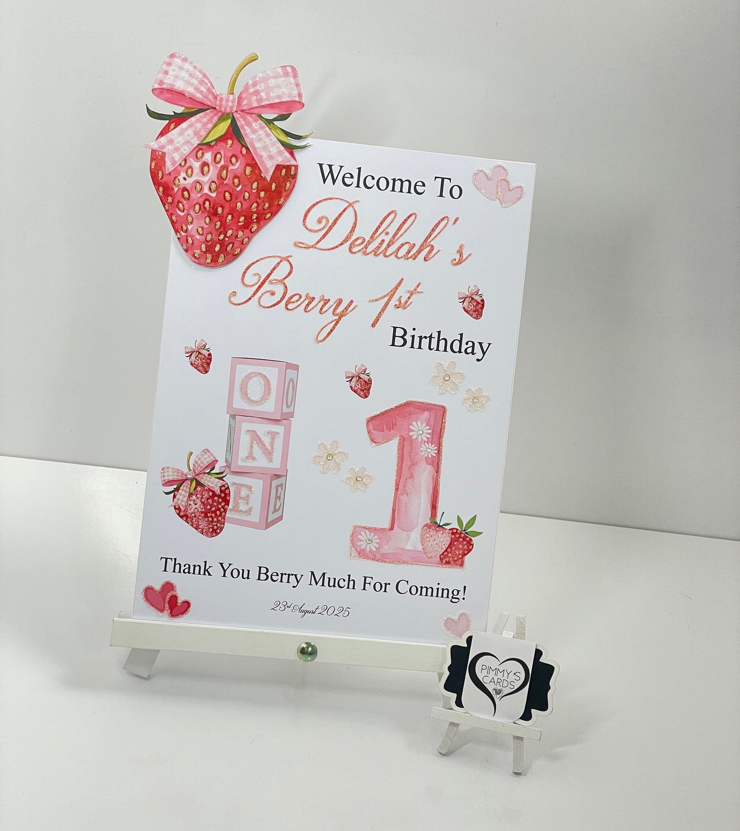 Birthday welcome sign part sign. Berry first birthday sign. first birthday