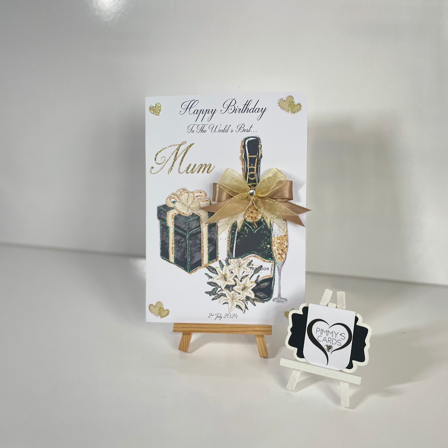 Black & Gold Moet champagne flowers With Present