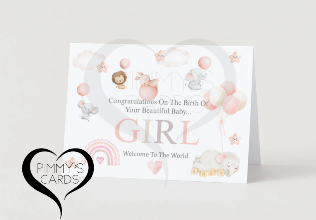 Personalised cards with baby names on new born cards