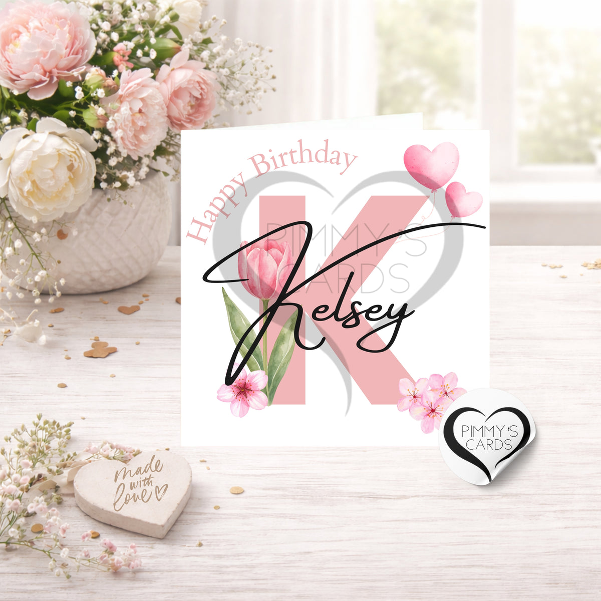 Letter & Name Pink Theme- Classic Card