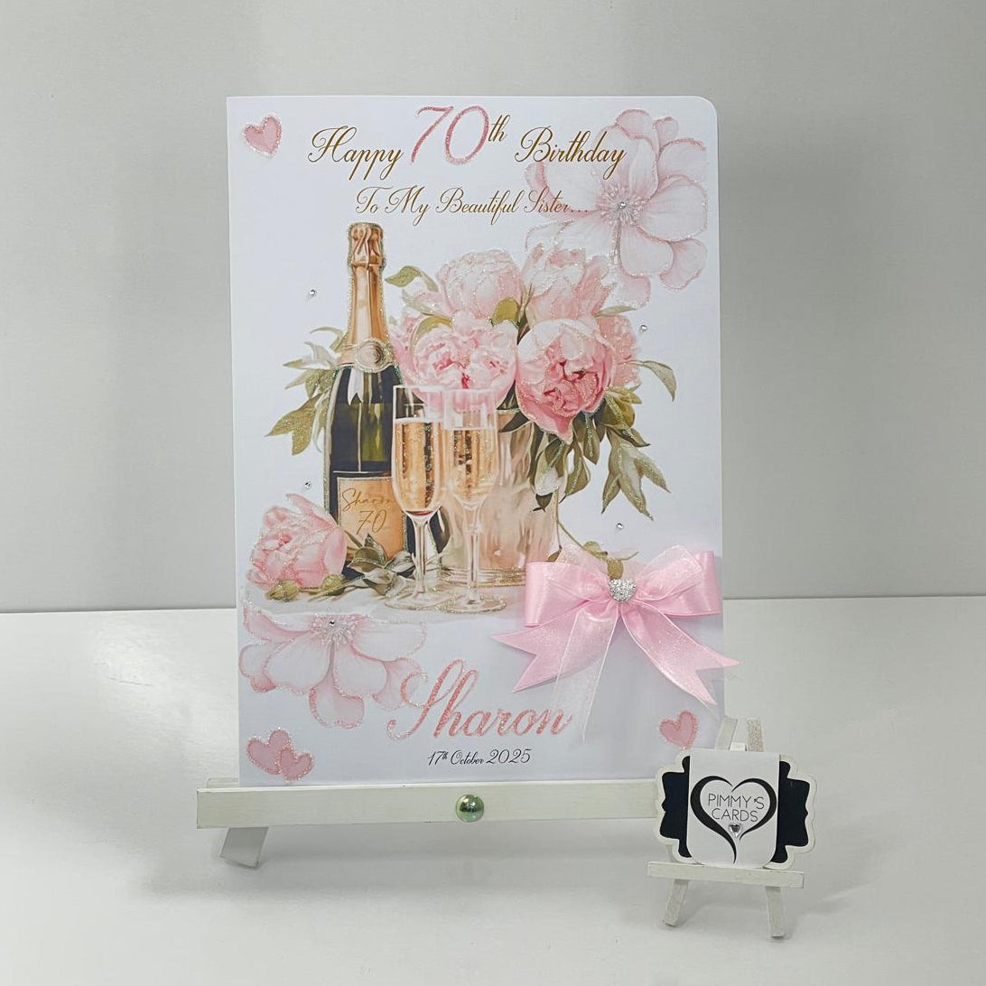 Pink Peonies Champagne Bucket Celebrations