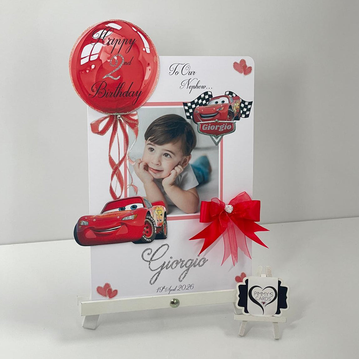 Lightning McQueen Cars Theme Photo 3D Pop Out Card
