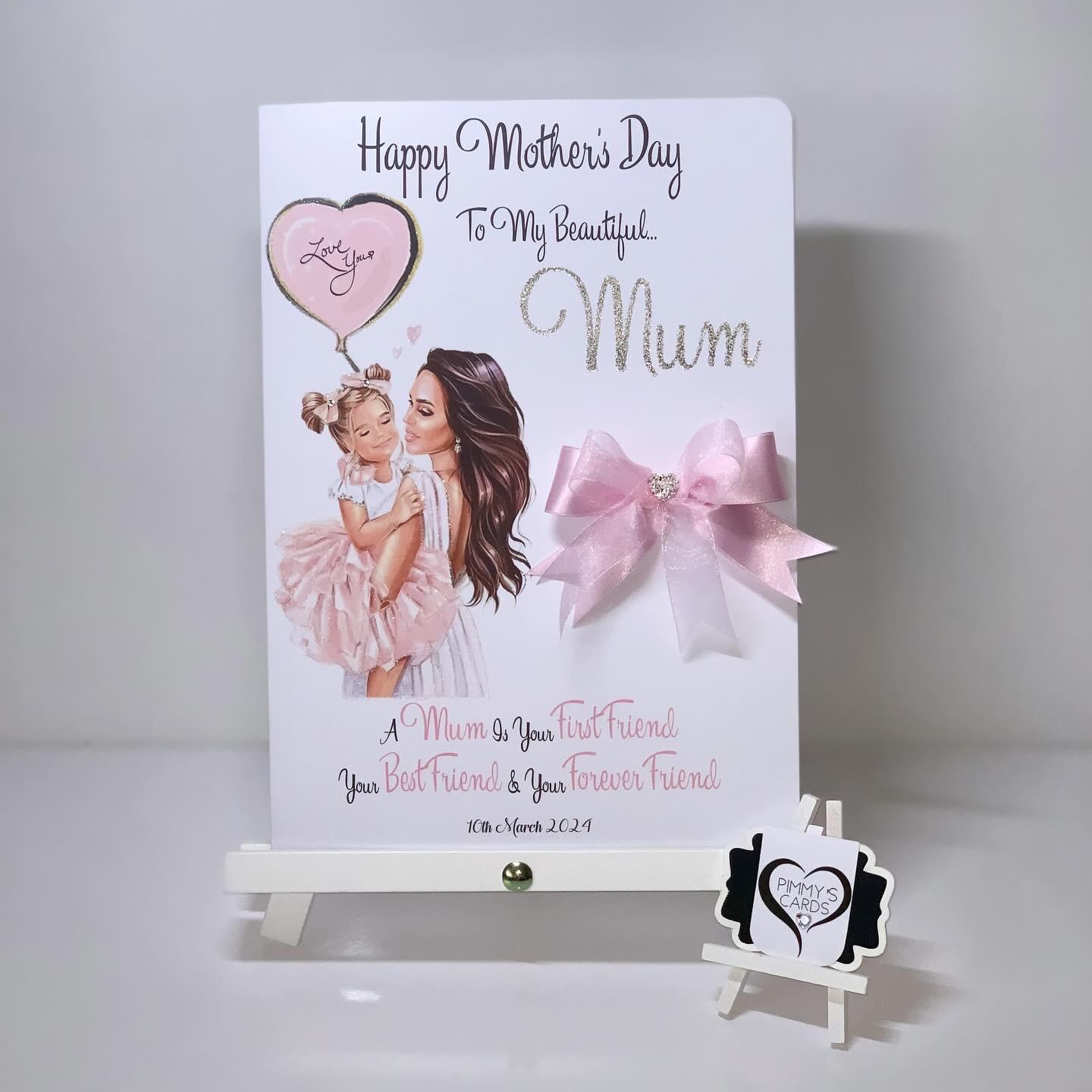 Mum & Daughter Holding I Love You Balloon