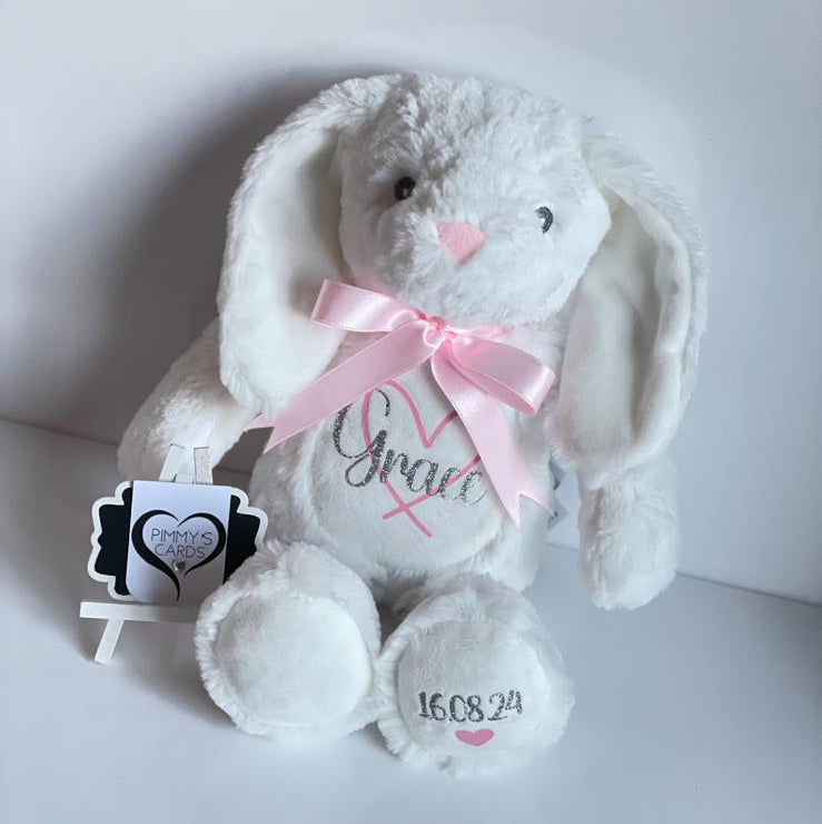 White Bunny & Matching Gift Bag - Pimmy's Soft Cuddlers