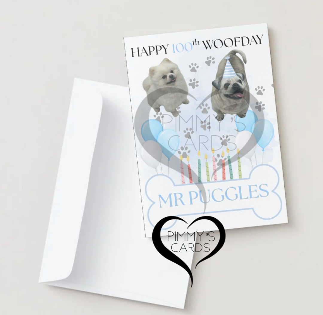 Personalised Pet cards. Handmade cards or your pets. Dog card