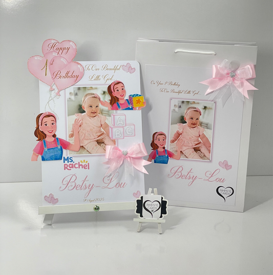 Miss Rachel illustration Theme Photo 3D Pop Out Card