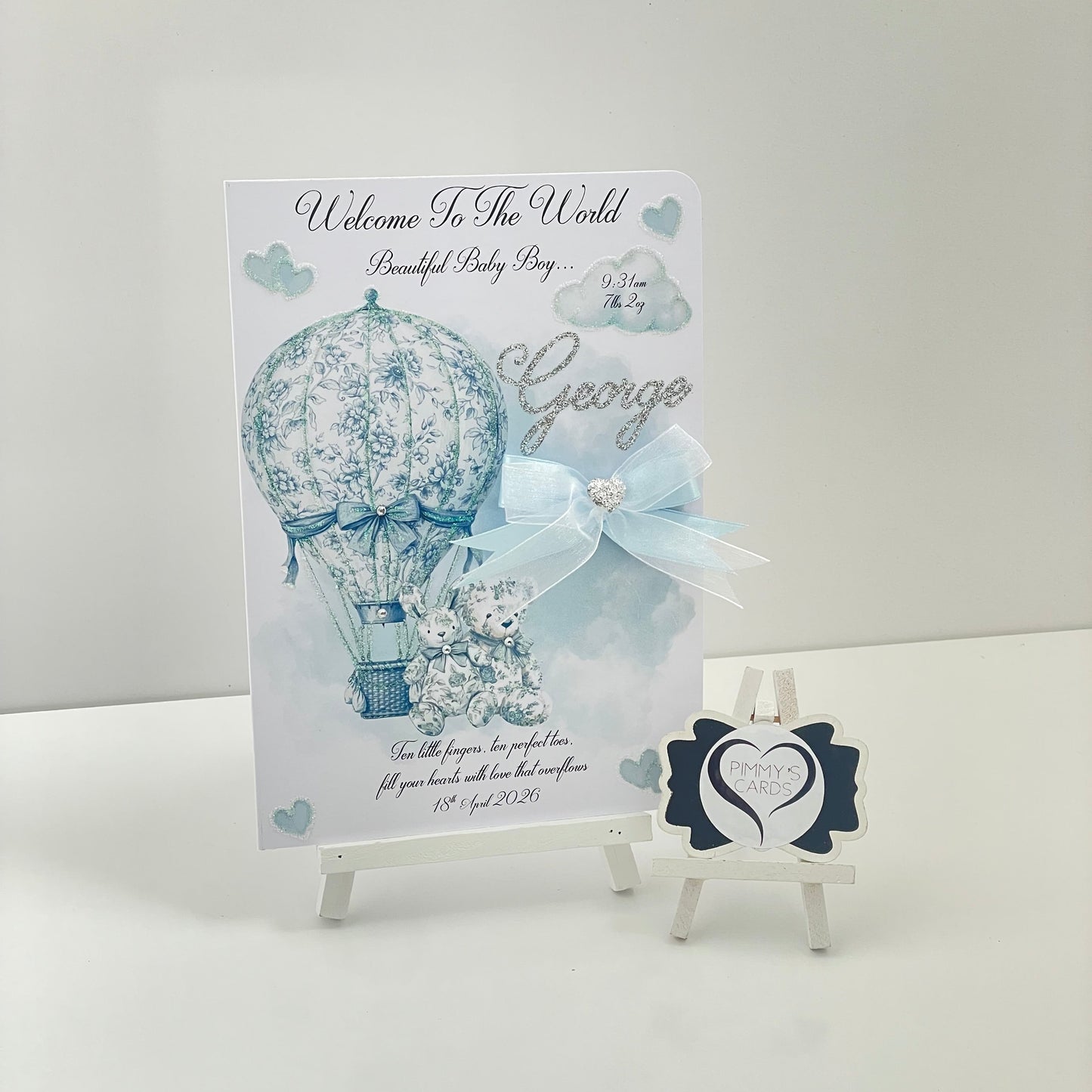 Blue Toile Hot Air Balloon & Teddy’s Theme - New Born