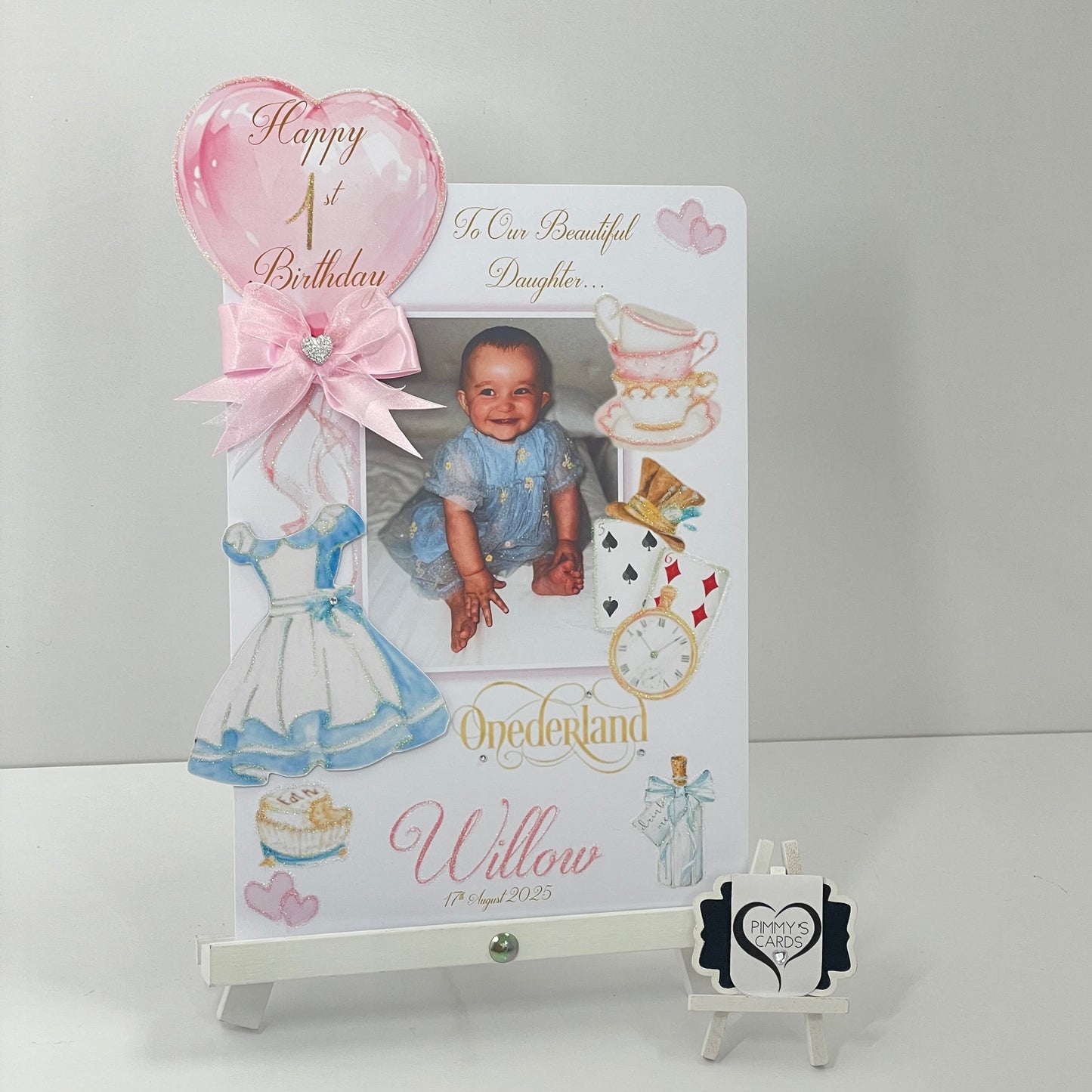 Onederland - Alice & Wonderland Theme Photo 3D Pop Out Card