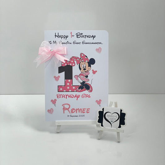 Minnie Mouse Birthday Girl Theme Card