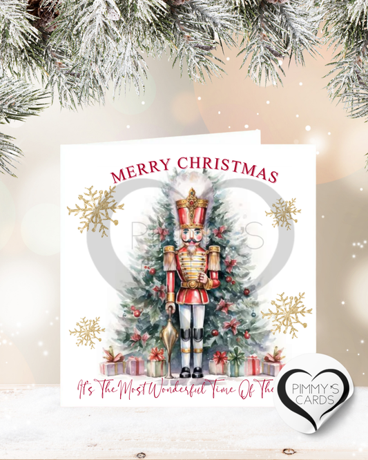 Personalised Christmas cards, handmade Christmas cards. Nutcracker Christmas card 
