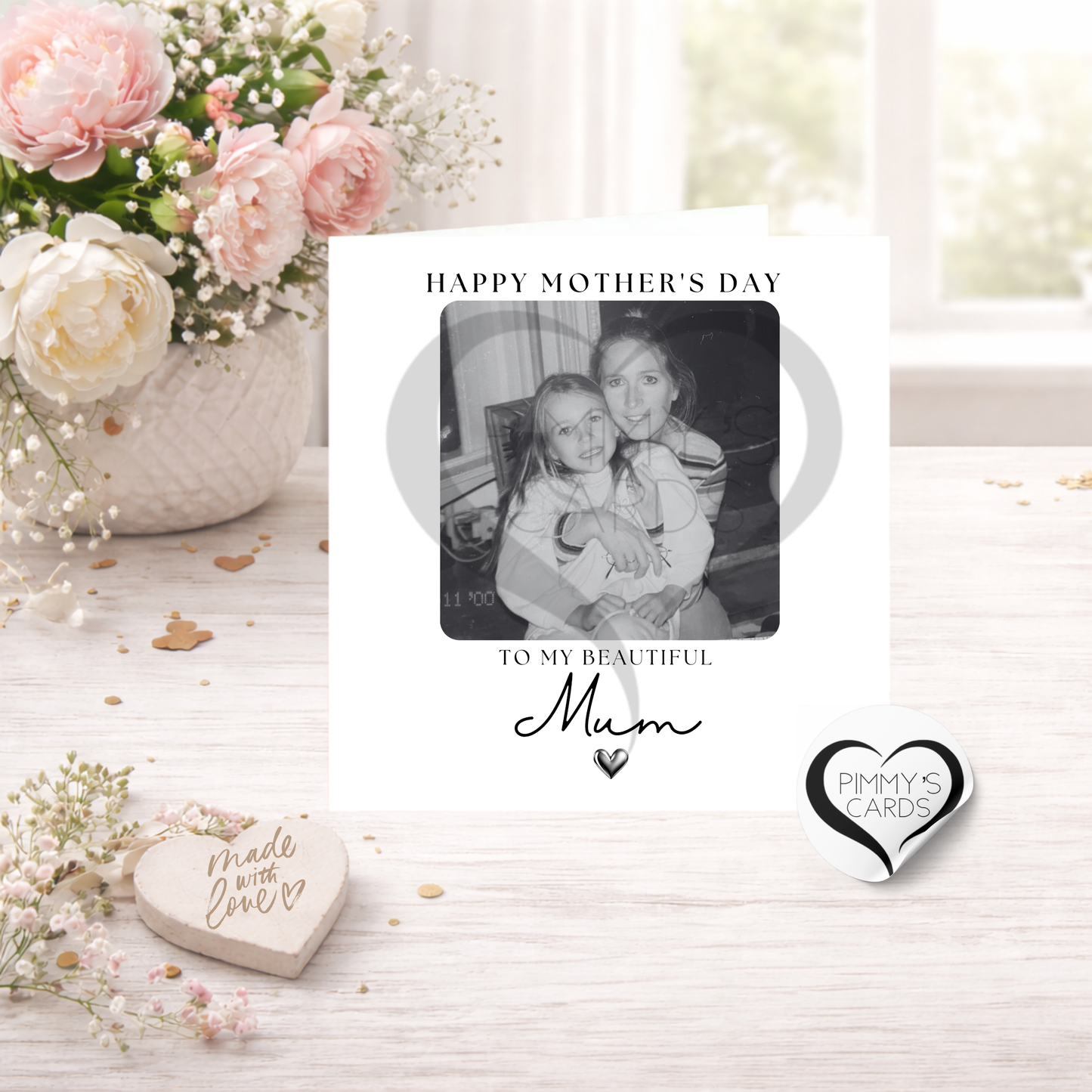 Black & White Theme Photo - Mother's Day Classic Card