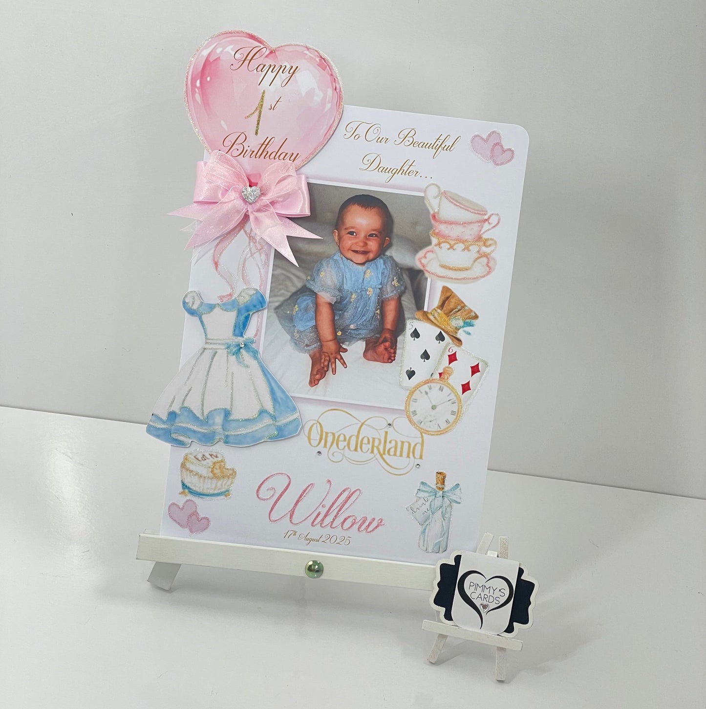 Onederland - Alice & Wonderland Theme Photo 3D Pop Out Card