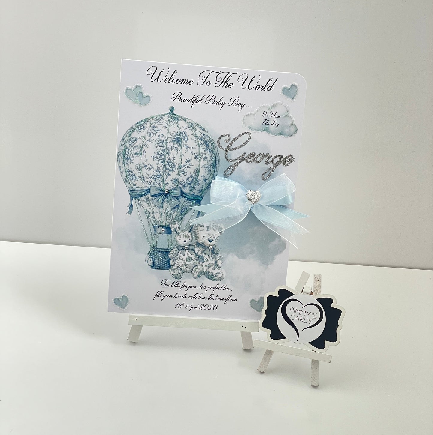 Blue Toile Hot Air Balloon & Teddy’s Theme - New Born