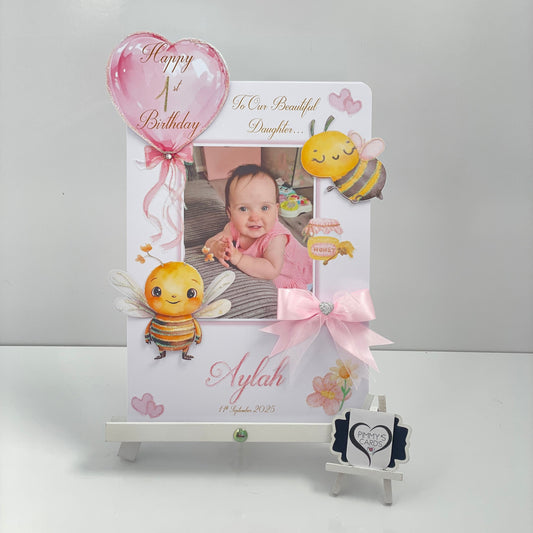 Cute Bumble Bee Theme Photo 3D Pop Out Card