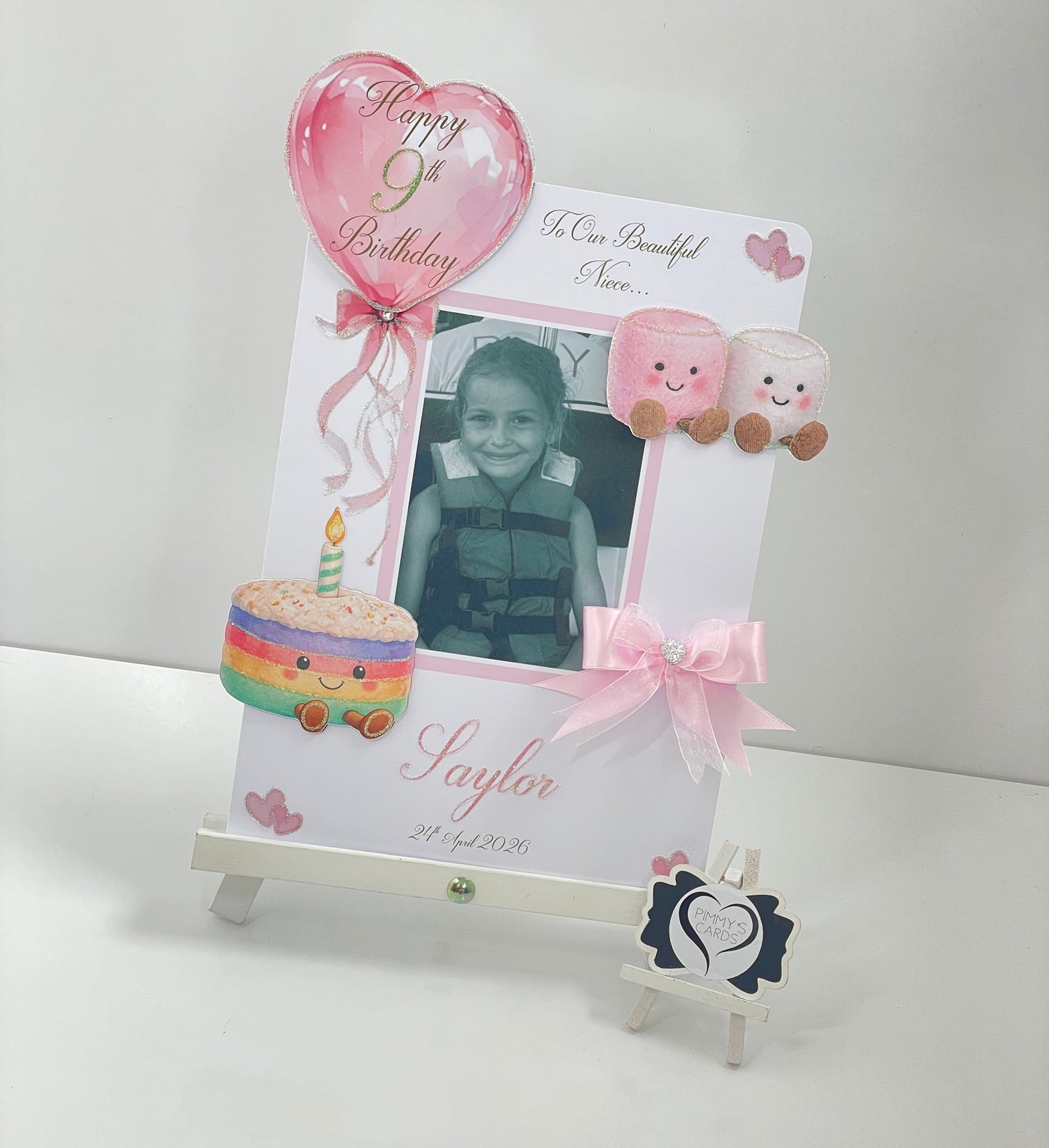 Rainbow Cake & Marshmallows Jellycat Theme Photo 3D Pop Out Card