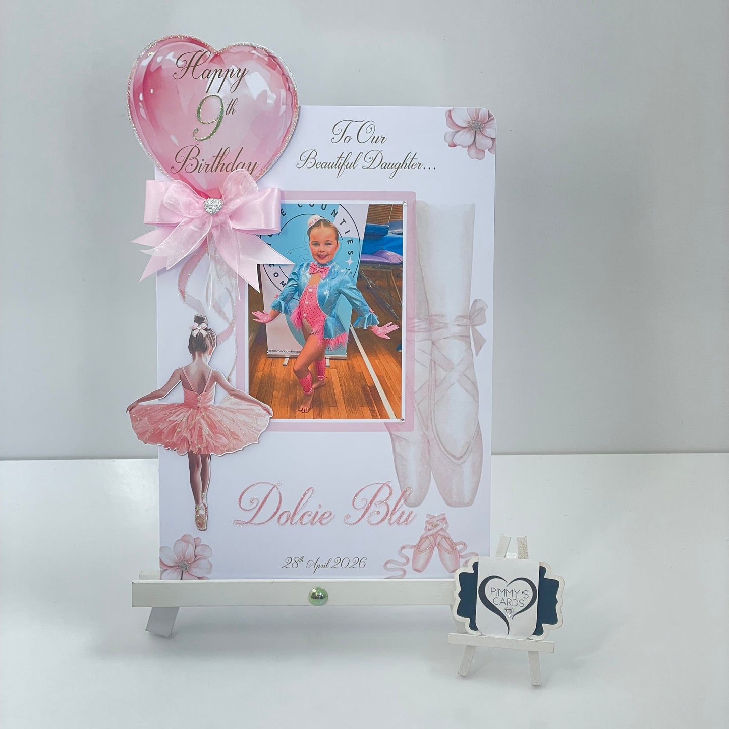 Ballerina Ballet Theme Photo 3D Pop Out Card