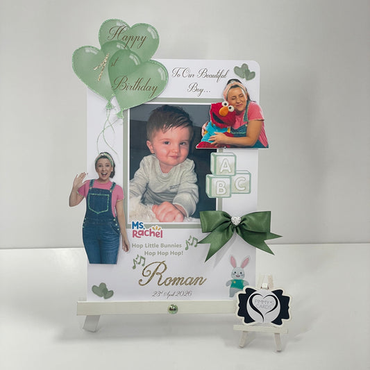 Miss Rachel Theme Photo 3D Pop Out Card Sage Green Colour Theme