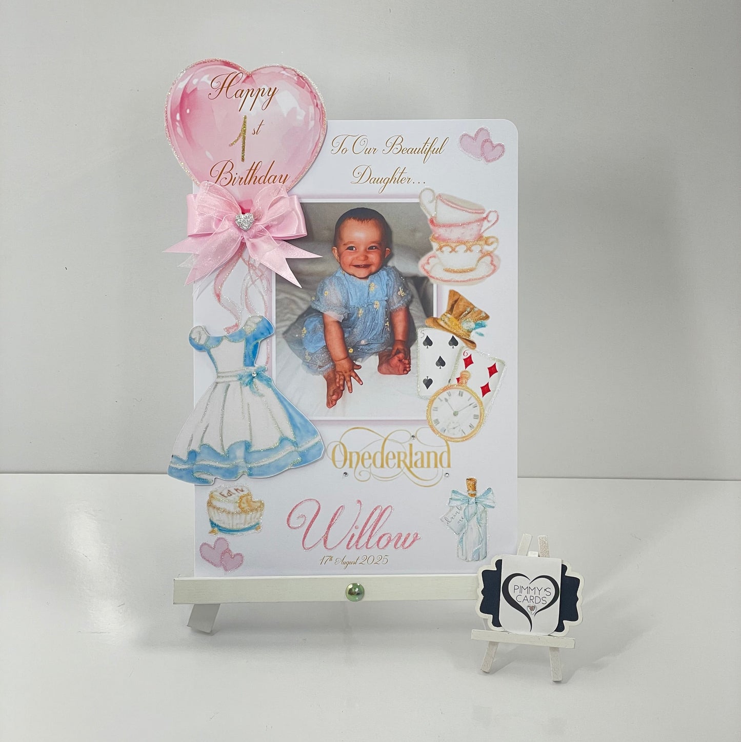 Onederland - Alice & Wonderland Theme Photo 3D Pop Out Card