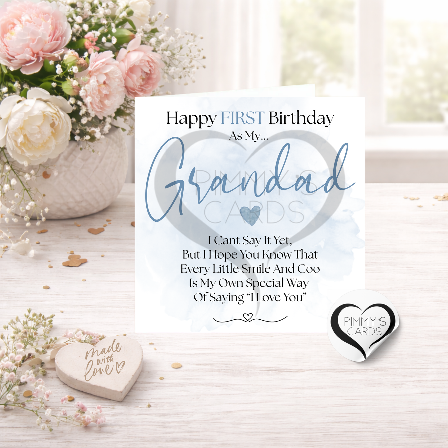 First Birthday As My Grandad Poem-Classic Card