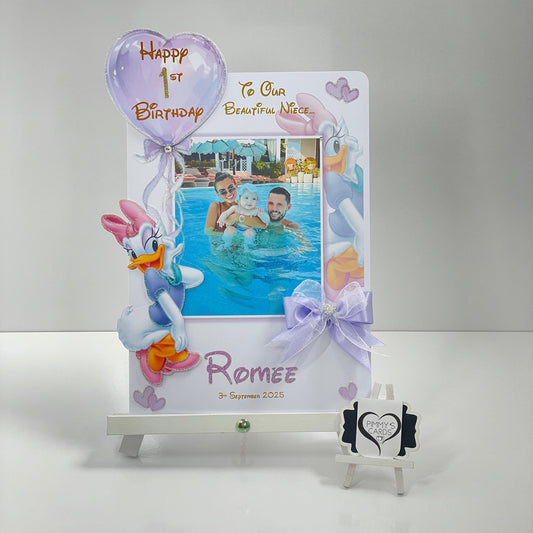 Daisy Duck Lilac Theme Photo 3D Pop Out Card