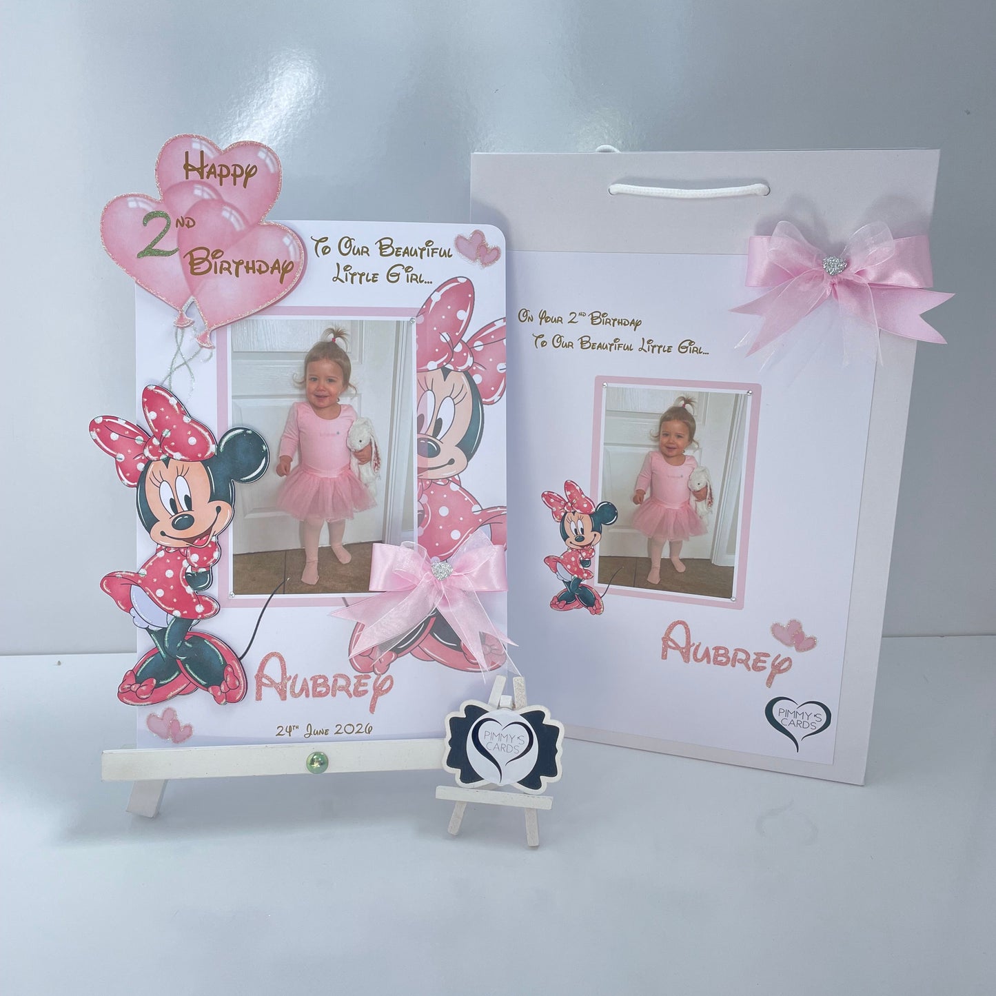 Minnie Mouse Pink Theme Photo 3D Pop Out Card