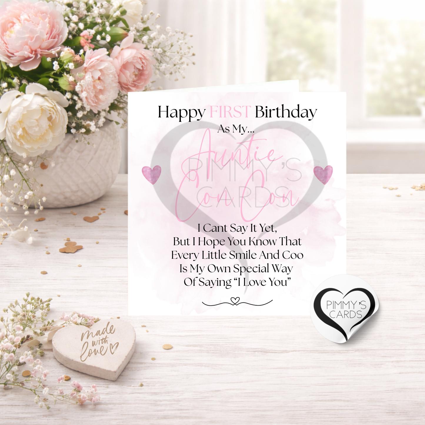 First Birthday As My Auntie Poem-Classic Card