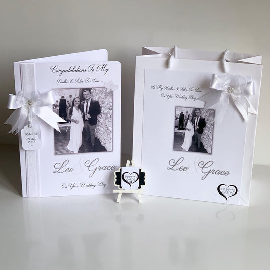 Deluxe Side Ribbon Wedding Photo Card