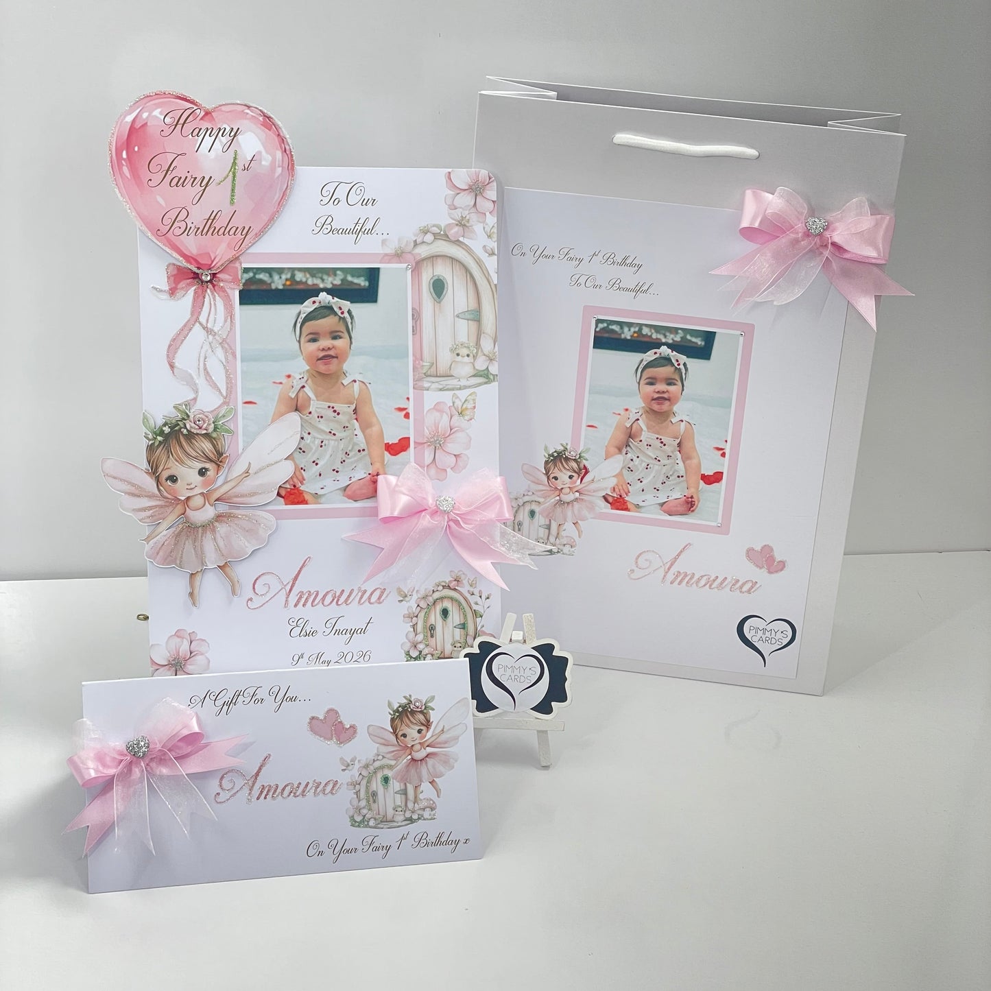 Fairy First Birthday Theme Photo 3D Pop Out Card