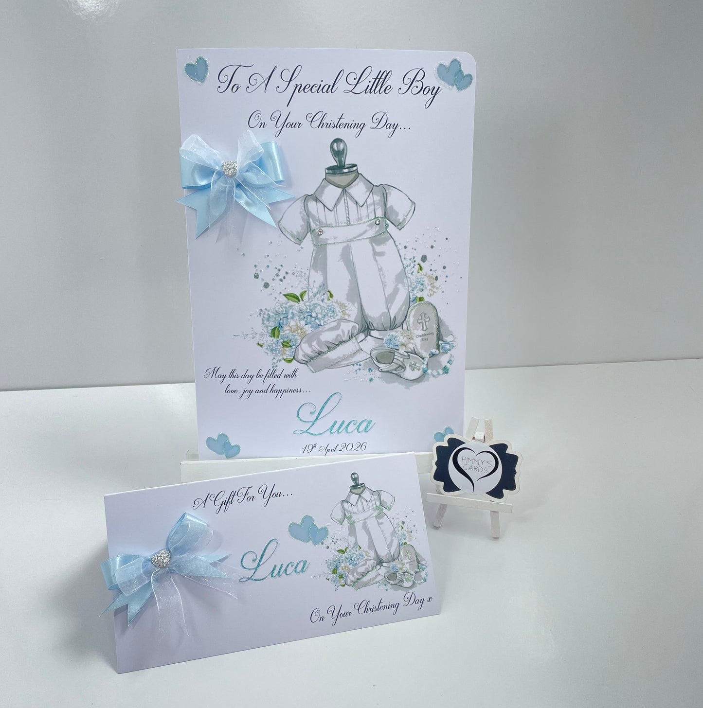 Christening Suit Blue & White