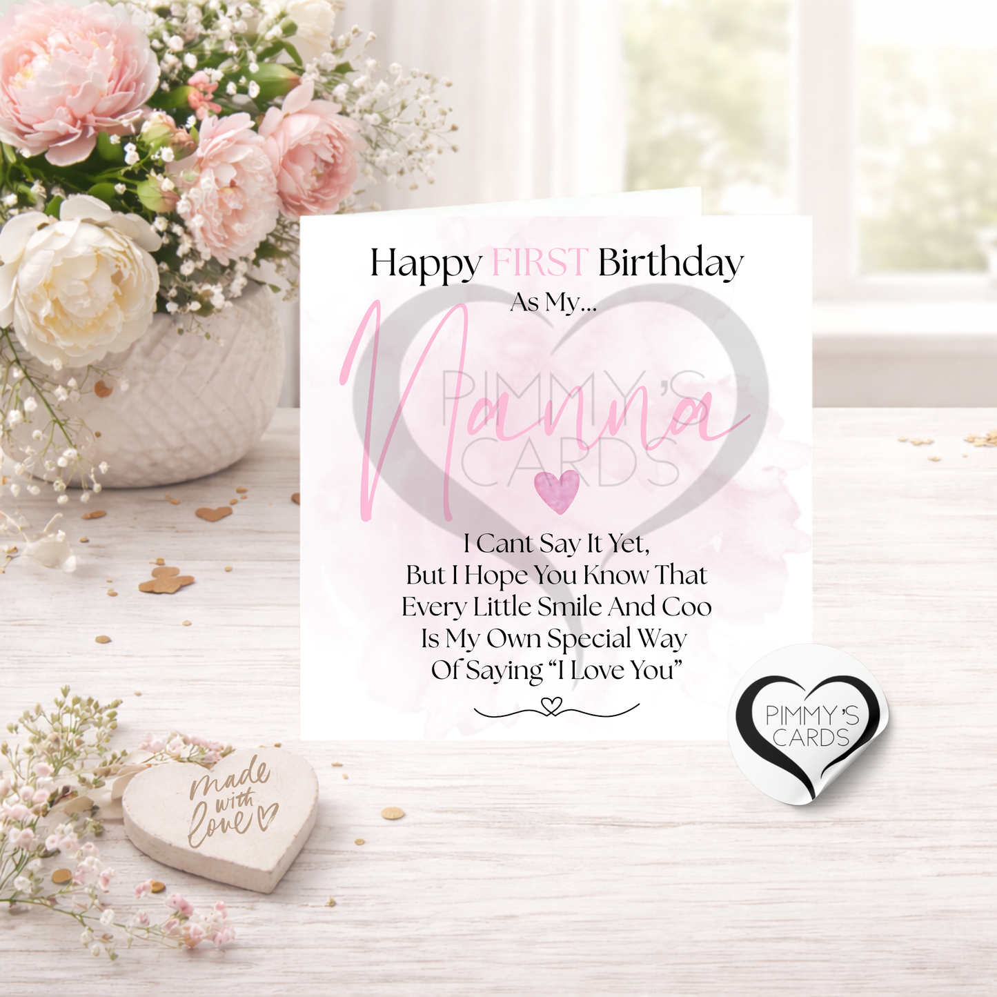 First Birthday As My Nanna Poem-Classic Card