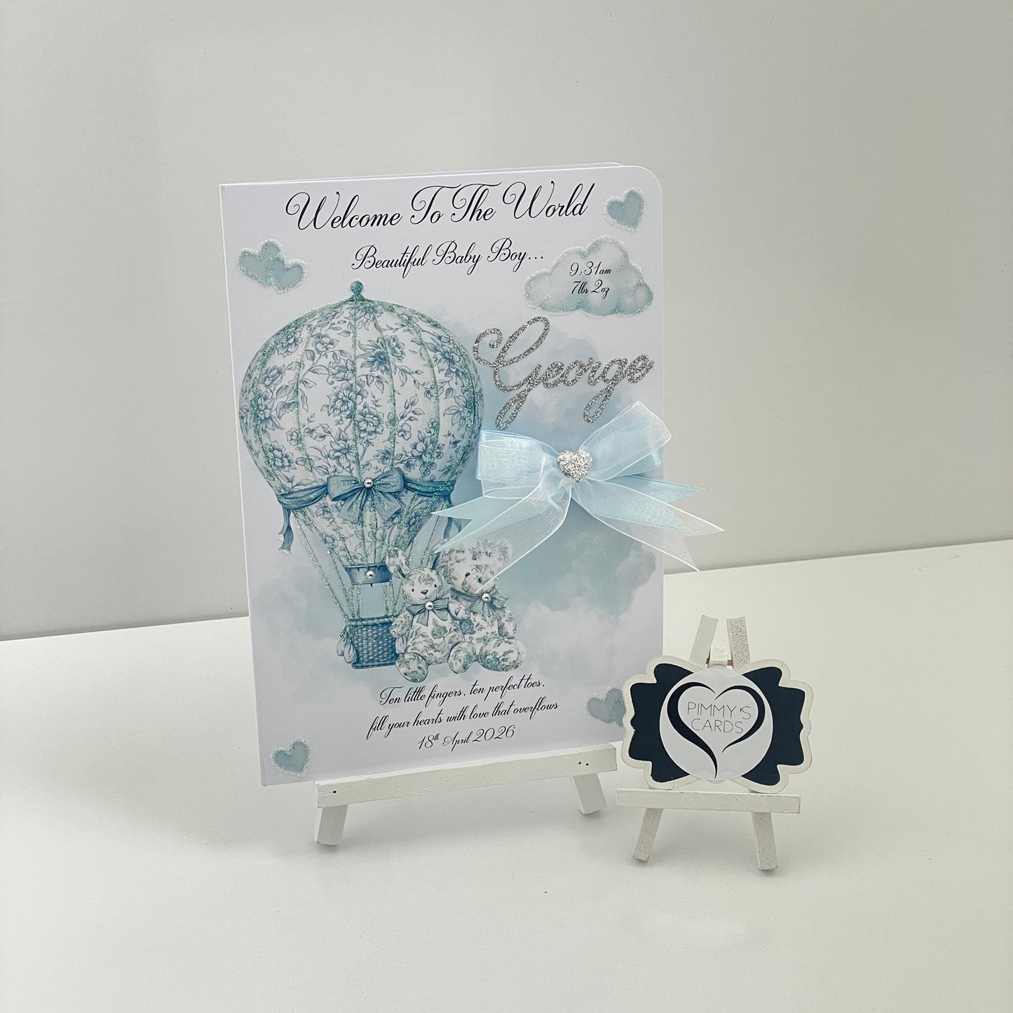 Blue Toile Hot Air Balloon & Teddy’s Theme - New Born