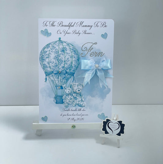 Blue Toile Hot Air Balloon & Teddy’s Theme