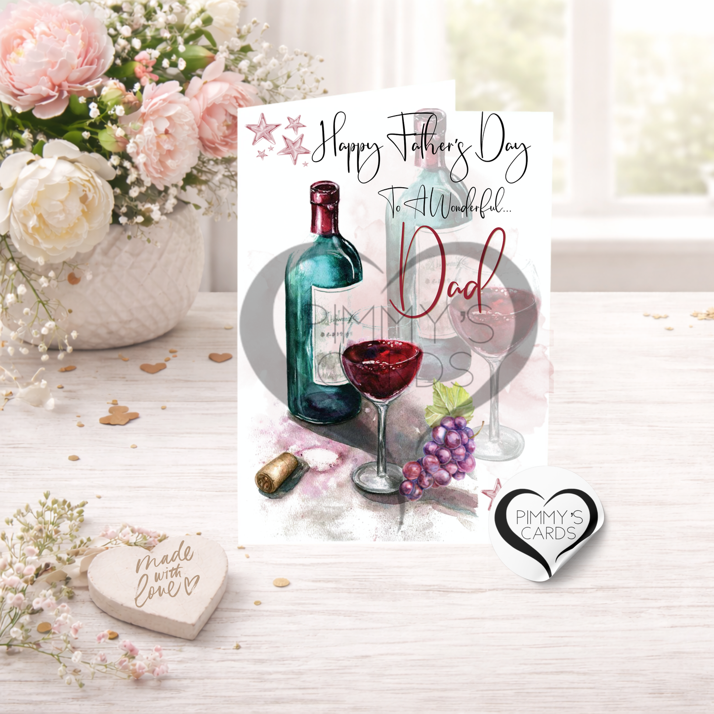 Red Wine Theme Overlay- Father's Day Classic Card