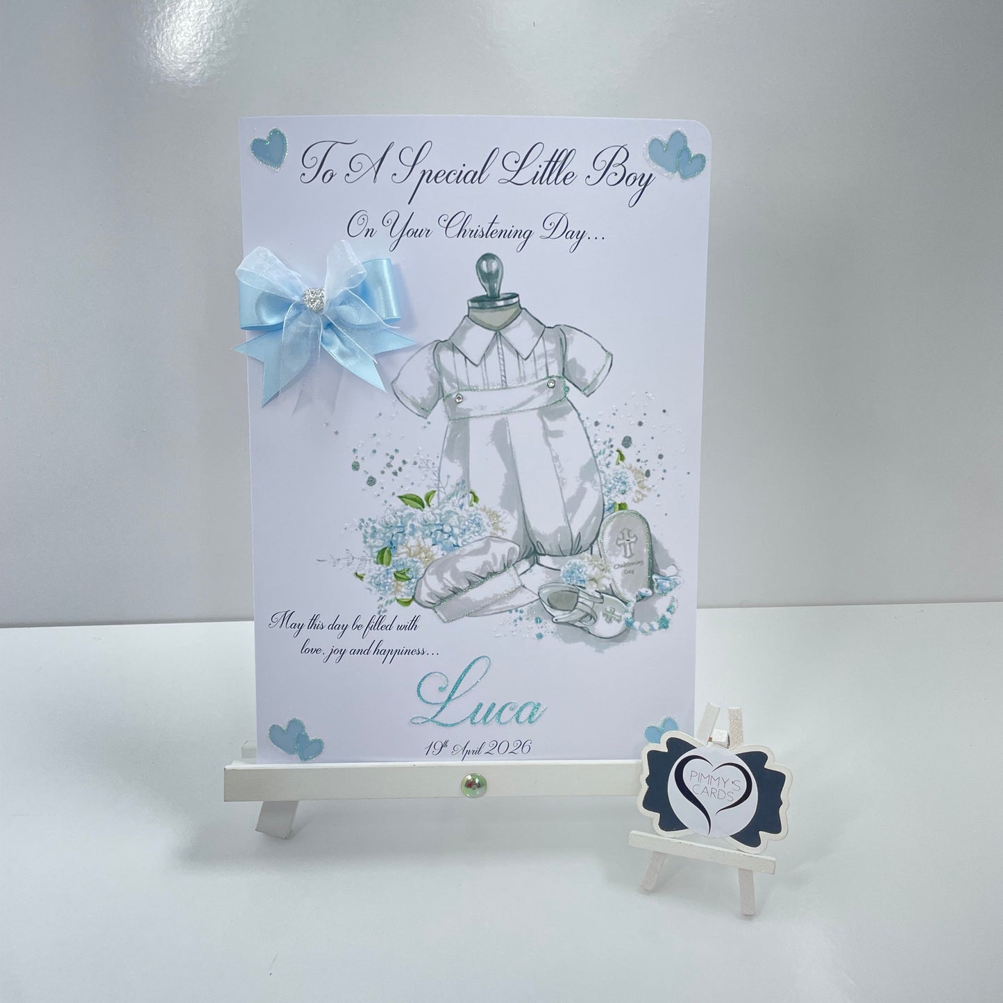 Christening Suit Blue & White