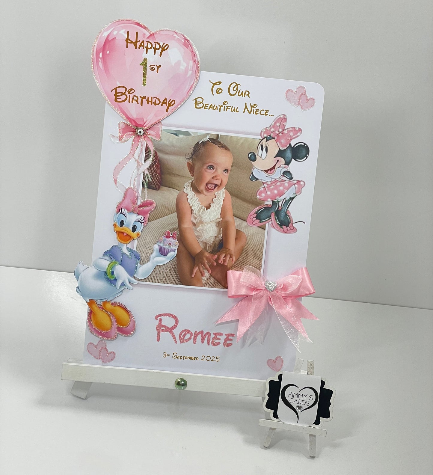 Daisy Duck & Minnie Mouse Pink Theme Photo 3D Pop Out Card