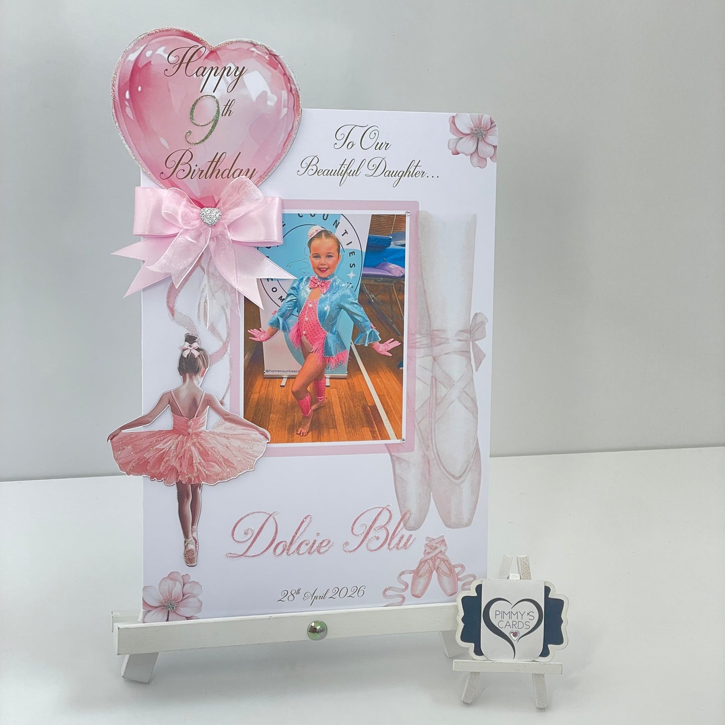Ballerina Ballet Theme Photo 3D Pop Out Card