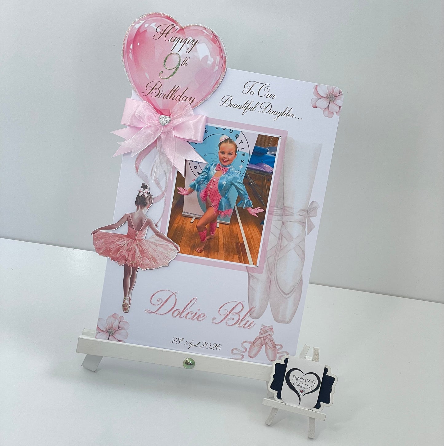 Ballerina Ballet Theme Photo 3D Pop Out Card