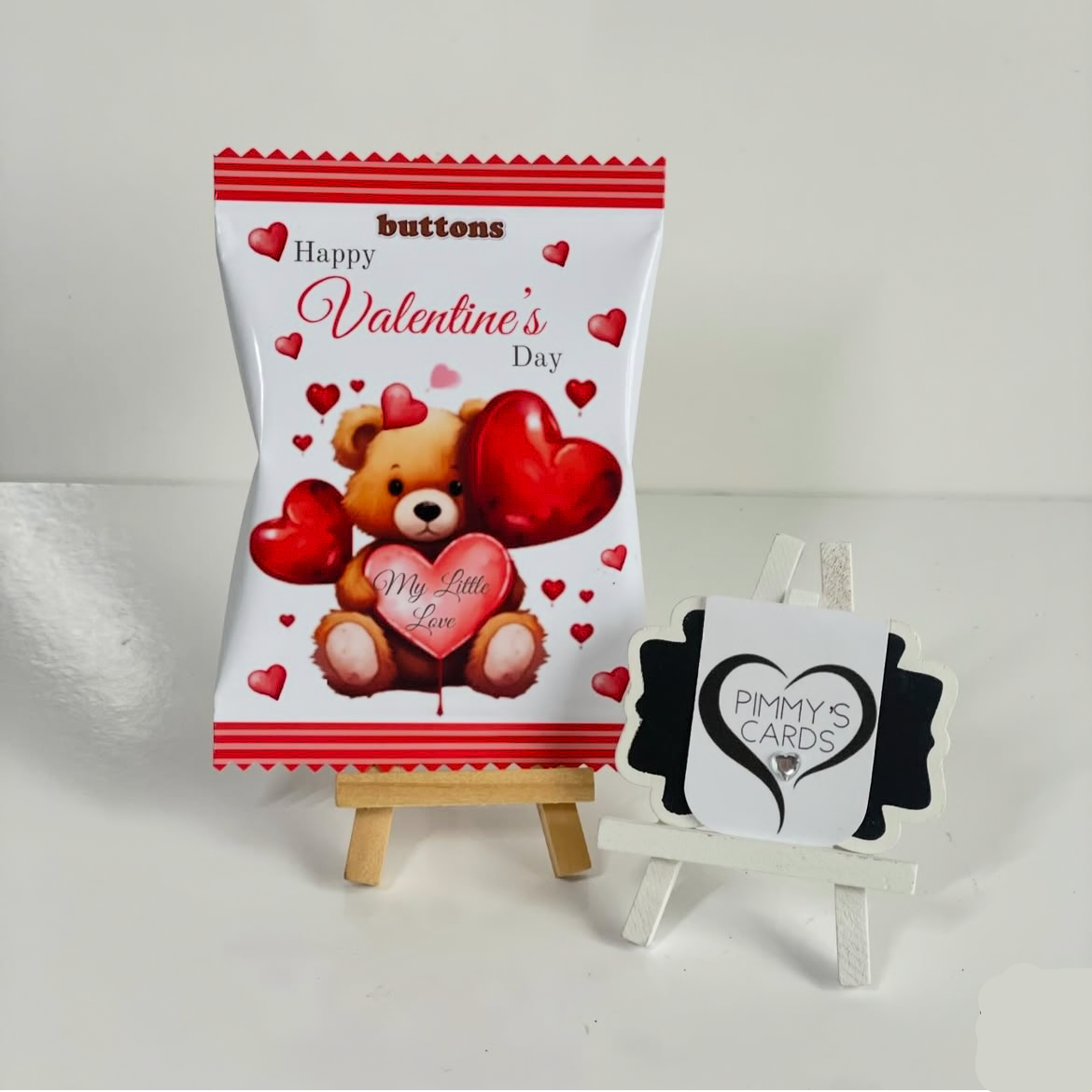 Personalised Treat Box for valentines day. Valentines day box with matching haribo sweet packets. 