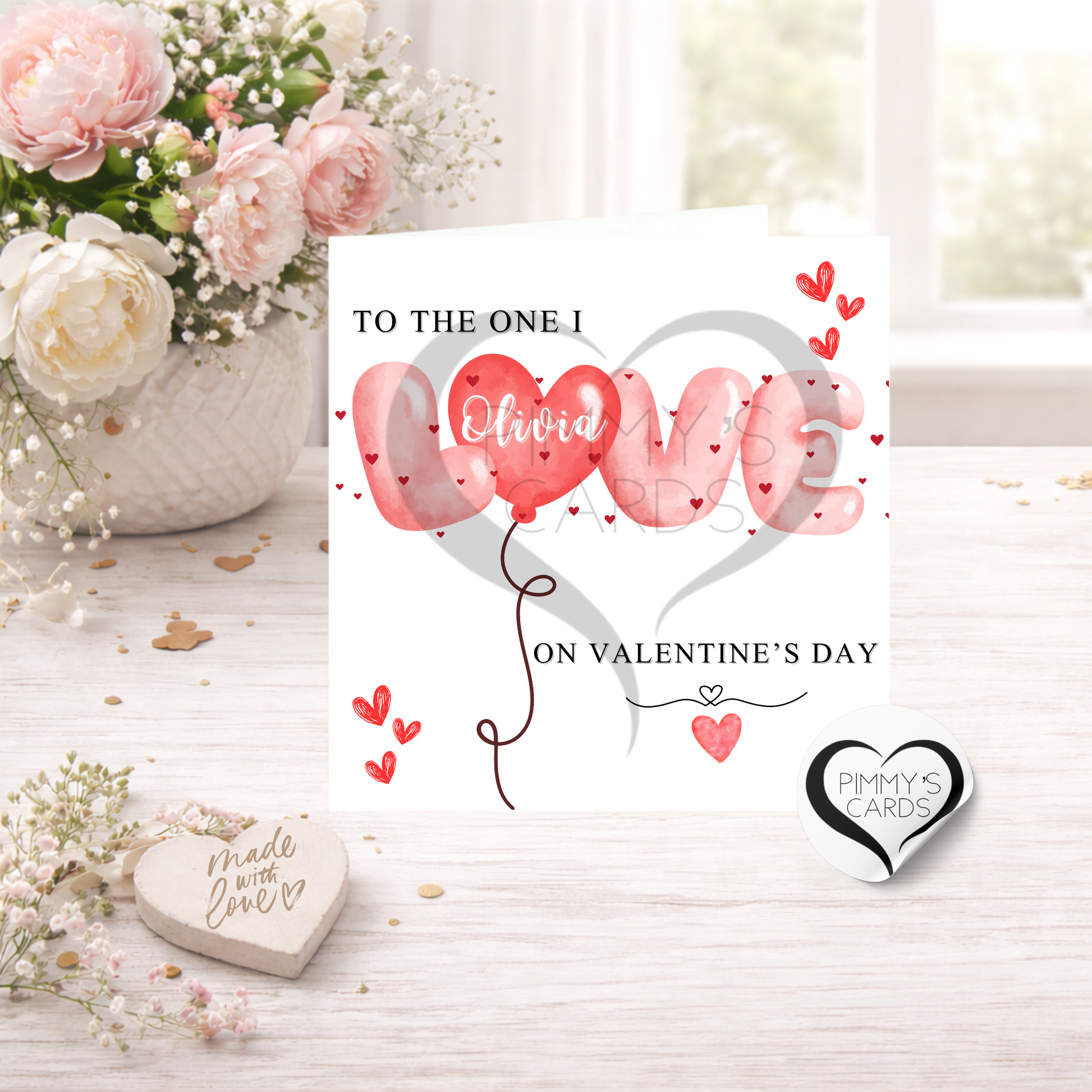 Valentine's Day Personalised Cards. Handmade cards. Valentine's Day Cards.