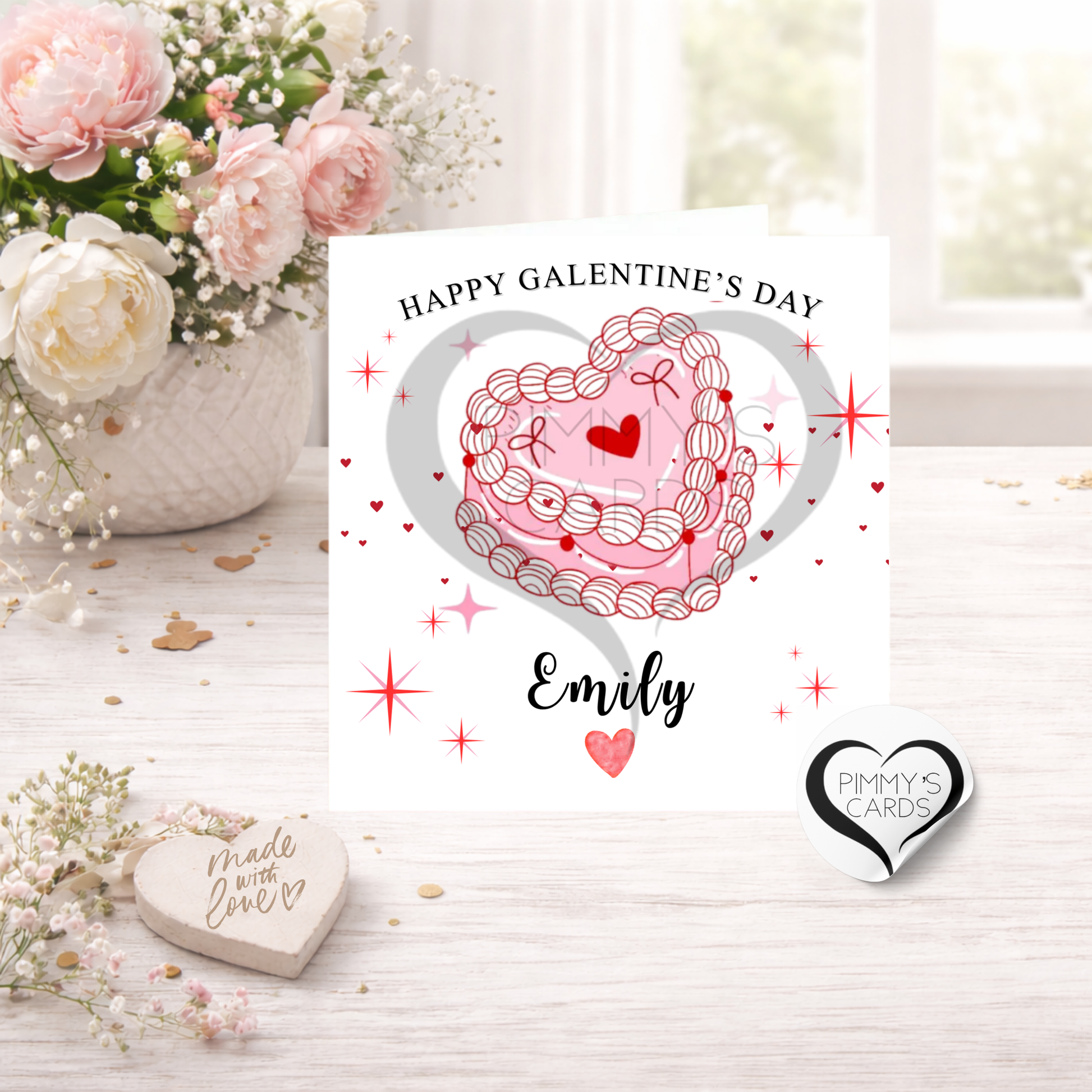 Valentine's Day Personalised Cards. Galentine's Day Cards. Handmade cards.