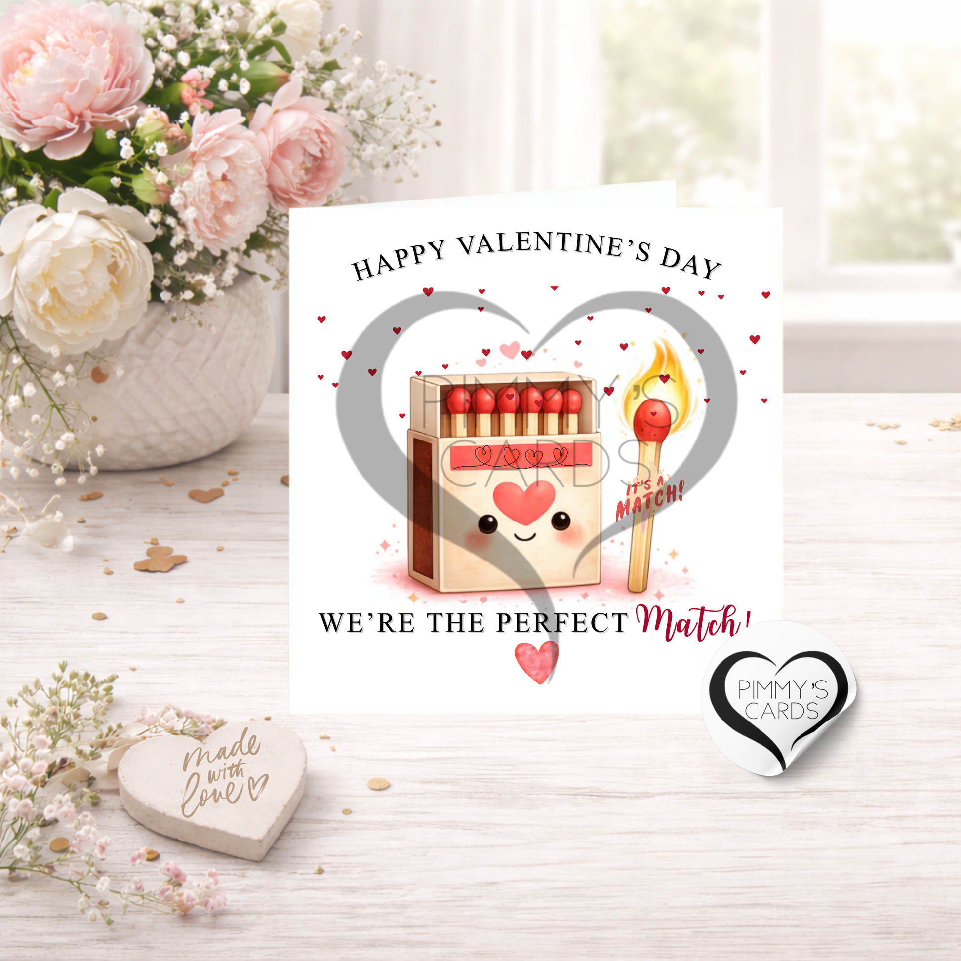 Valentine's Day Personalised Cards. Online Dating Cards. Handmade cards. We're the perfect match