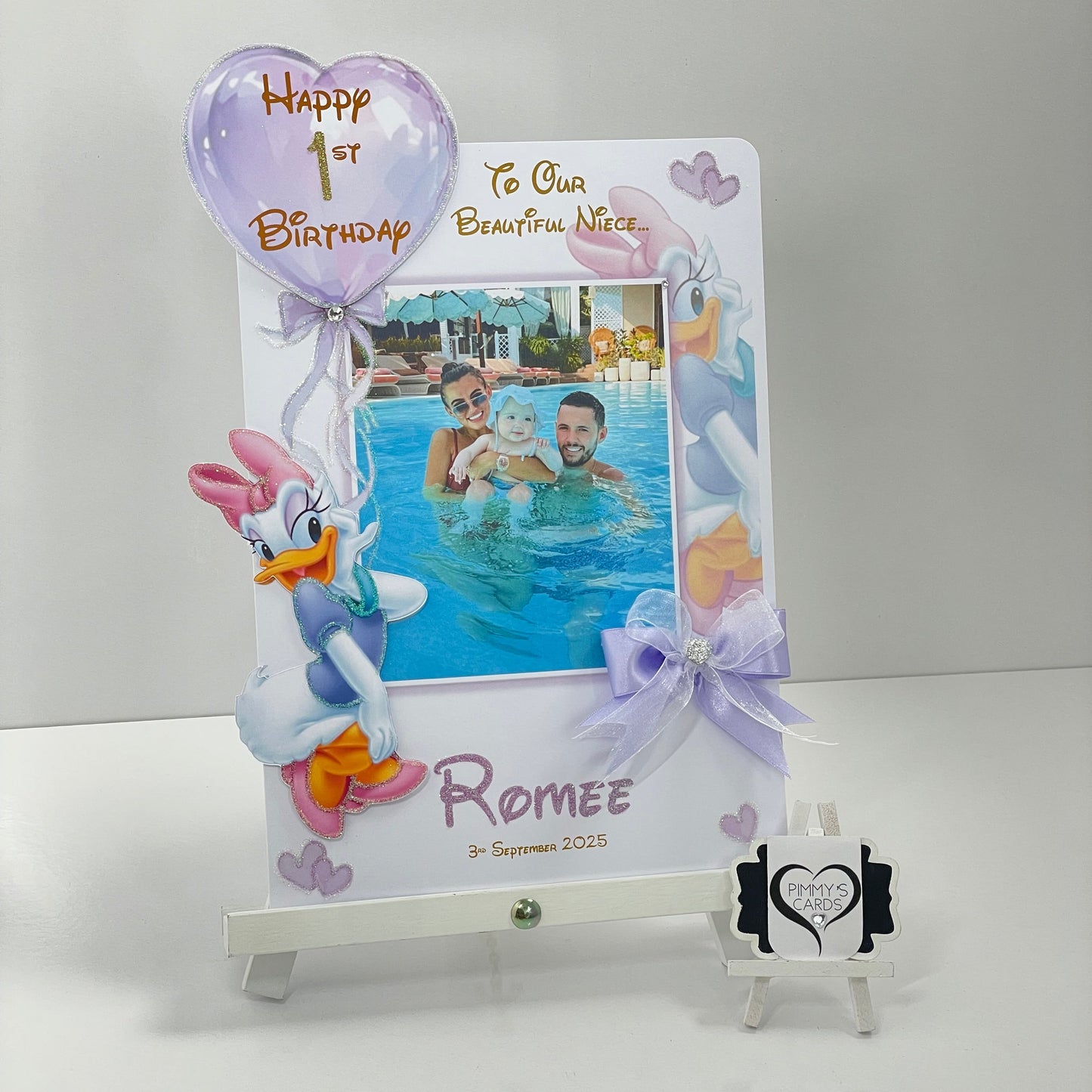 Daisy Duck Lilac Theme Photo 3D Pop Out Card