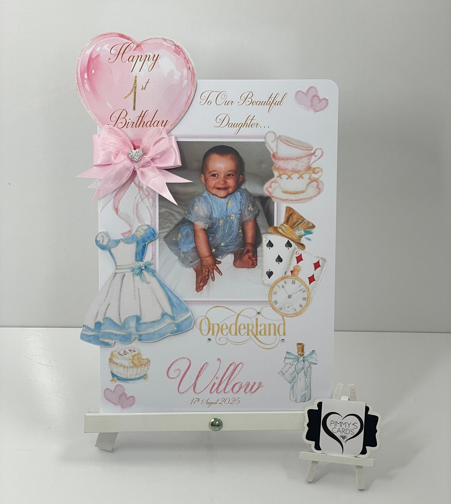 Onederland - Alice & Wonderland Theme Photo 3D Pop Out Card