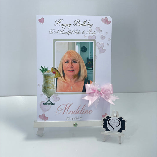Piña Colada Cocktail Lovers, Cocktail Theme Photo Card