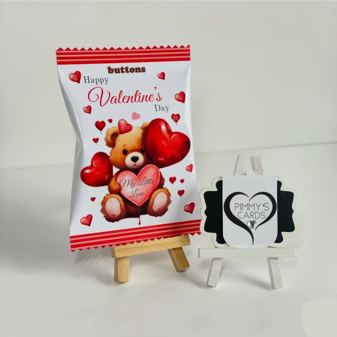 Personalised Treat Box for valentines day. Valentines day box with matching haribo sweet packets. 
